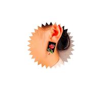 Andelaisi Boho Black Resin Square Earrings Vintage 3D Rose Square Earrings Black Geometric Square Stud Earrings Enamel Square Flower Earrings Jewelry for Women