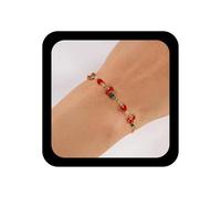 Andelaisi Boho Cherry Hand Bracelet Vintage Cherries Slave Chain Bracelets Red Cherry Hand Harness Chain Bracelet Fruit Beads Adjustable Slave Link Bracelets Jewelry for Women