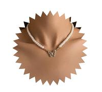 Andelaisi Boho Crystal Butterfly Choker Necklace Vintage Imitation Pearl Necklace Gold Rhinestone Butterfly Necklace Choker Bling Cz Butterfly Pendant Necklace Jewelry for Women
