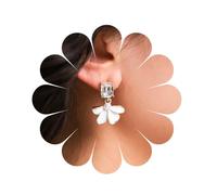 Andelaisi Boho Crystal Flower Dangle Earrings Vintage Resin Flower Earrings White Flower Petal Drop Earrings Flower Lily Petal Earrings Jewelry for Women