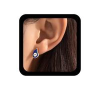 Andelaisi Boho Evil Eye Earrings Small Turkish Eye Earrings Vintage Devil Stud Silver Lucky Protection Studs for Women