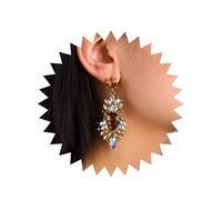 Andelaisi Boho Exaggerate Crystal Teardrop Earrings Vintage Tribal CZ Dangle Earring Silver Bling Crystal Drop Earrings Long Chandelier Waterdrop Stud Earring Jewelry for Women