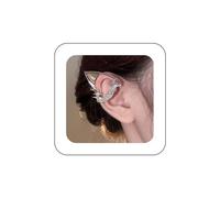 Andelaisi Boho Fair Elf Cuff Wrap Earrings Silver Crystal Elf Ear Clip Earrings Silver Rhinestone Elven Earrings Vintage Cartilage Wrap Earrings for Women(Right)