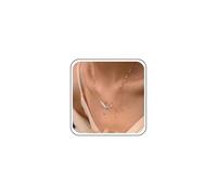 Andelaisi Boho Flower Necklace Choker Lily of the Valley Necklace Silver Lily Flower Pendant Necklace Crystal Leaf Flower Chain Necklace for Women
