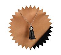 Andelaisi Boho Ghost Skull Pendant Necklace Vintage Grim Reaper Necklace Silver Skull Choker Necklace Gothic Ghost Ball Chain Necklace Jewelry for Women