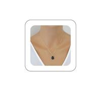 Andelaisi Boho Lava Bead Choker Necklace Black Teardrop Lava Stone Necklace Choker Vintage Essential Oil Diffuser Necklace Gold Waterdrop Lava Ball Essential Pendant Necklace Jewelry for Women