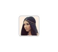 Andelaisi Boho Layered Head Chain Gold Disc Pendant Head Chain Gold Hair chain Gypsy Coin Hairchain Headdress Accessories for Women and Girls