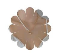 Andelaisi Boho Layered Heart Pendant Necklace Gold Puffy Heart Necklace Vintage Pearl Paperclip Stitching Chain Necklace Love Heart Mismatch Necklace Jewelry for Women
