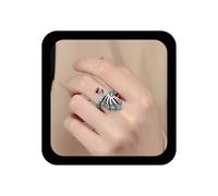 Andelaisi Boho Peacock Finger Ring Vintage Phoenix Wonder Bird Ring Blue Peacock Wrap Open Rings Bird Adjustable Stacking Rings Jewelry for Women