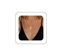 Andelaisi Boho Pharaoh Queen Pendant Necklace Hollow Out Map Necklace Chain Heart Dangle Choker Necklace Retro Egyptian Nefertiti Layering Necklace Jewelry for Women and Girls