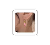 Andelaisi Boho Pink Resin Tulip Earrings Vintage Tulip Flower Earrings Pink Tiny Tulip Earrings Personalized Tulip Hook Earrings Jewelry for Women, Zinc, No Gemstone