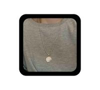 Andelaisi Boho Portrait Coin Pendant Necklace Vintage Round Box Chain Necklace Silver Victorian Venus Choker Adjustable Portrait Italian Chain Jewelry for Women