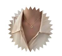 Andelaisi Boho Rhinestone Circle Choker Necklace Gold Crystal Circle Necklace Choker Sparkly Cz Circle Pendant Necklace Geometric Crystal Karma Necklace Jewelry for Women