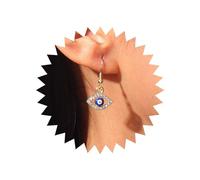 Andelaisi Boho Rhinestone Evil Eye Earrings Gold Crystal Evil Eye Drop Earrings Blue Devil Eye Dangle Earrings Bling Cz Evil Eye Protection Earrings Jewelry for Women and Girls, Zinc, No Gemstone