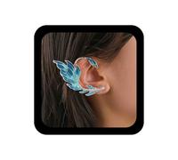 Andelaisi Punk Elf Ear Climber Earrings Vintage Goldfish Ear Crawler Earrings Blue Elves Cuff Clip Earring Gothic Fish Elf Studs Earring Jewelry for Women(Left), Zinc, No Gemstone