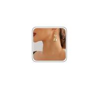 Andelaisi Punk Exaggerate Bead Drop Earrings Double Beads Earrings Large Bead Drop Earrings Lightweight Beaded Hook Statement Earrings for Women