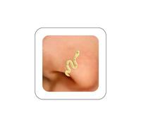 Andelaisi Punk Geometric Clip On Nose Ring Mismatch Nose Cuff Hoop Ring Vintage Irregular Gold Fake Nose Ring Non Pierced Nose Ring Jewelry for Women, Stainless Steel, no gemstone