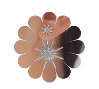 Andelaisi Sun Stars Drop Earrings Rhinestone Ear Jackets Earrings Silver Starburst Double Sided Stud Earrings Star Front Back Earring Sparkling Ear Studs Earrings Jewelry for Women and Girls