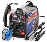 ANDELI 135Amp MIG Welder 110V Flux MIG/Lift TIG/Stick 4-in 1 Gasless Welder Flux Core Welder Portable Welding Machine Large LED Digtal Display IGBT Inverter (MIG-135 PLUS-AE)