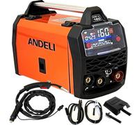 ANDELI DC Inverter MIG Welder 160amp 2T/4T Gasless Lift-TIG Stick Welding Machine Large LED Display