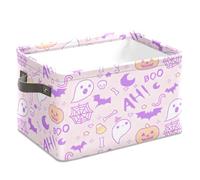 Andemie Halloween Storage Basket Cube Organizer Bins Boo Basket Trick or Treat Bags Cube Collapsible Organizer Spooky Basket Stuffers for Boyfriend