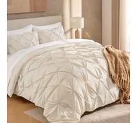 Andency Beige Comforter Set Twin(66x90Inch), 2 Pieces Twin Size Comforter for Girls Kids, Soft Microfiber Pinch Pleat Comforter Set, All Season Lightweight Bedding Comforter Set