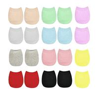 ANDERK 10 Pairs Womens Multicoloured Low Cut Socks No Show Toe Cover Half Socks Invisible Cotton Toe Topper Liner with Seamless