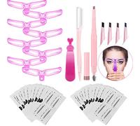 ANDERK Eyebrow Stencil 8 Styles Eyebrow Shapes Grooming Stencil Set of Eyebrow Drawing Guide Card, Brow Shaping Template, 5 Pieces Eyebrow Pencil, Eyebrow Shaping Tool DIY Makeup Tools