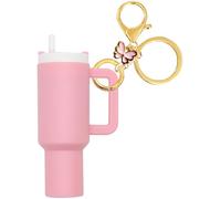 ANDERSE Mini Cup Keychain, Stanley Cup Accessories, School Bag Key Ring Handbag Backpack Charm Lip Balm Keychain for Women, Pink, S