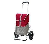 Andersen Royal aluminium folding weight trolley with pneumatic wheels Ø 25 cm and 46 liters Filip bag with thermal compartment red
