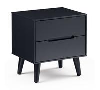 Anderson 2 Drawer Retro Bedside Cabinet Charcoal