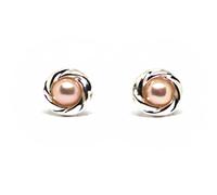 Anderson and Webb 925 Sterling Silver 5-6mm Pink Pearl Stud Earrings