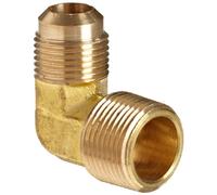 Anderson Metals 04049-1208 Brass Tube Fitting, 90 Degree Elbow, 3/4" Flare x 1/2" Male Pipe