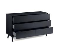 Anderson Wide Retro Chest of 6 Drawers Charcoal
