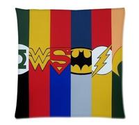 andersonfgytyh Justice League Super Hero Symbols Custom Zippered Decorative Throw Pillow Cases for Couch 18x18 inch(Two Sides)
