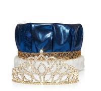 Anderson's Golden Royalty Set, Blue Metallic King Crown with Gold Braid Band and Sparkling Rhinestone Gold Mirabella Tiara for Prom, Homecoming, Winter Formals, Special Events and Dance Coronations