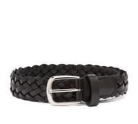 Anderson's Men's Narrow Leather Woven Belt Black
