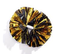 Anderson's Premium Black & Gold Metallic Foil Baton Pom Poms, 14" Cheer Shakers for Homecoming, Football, Parades, Weddings, Spirit Rallies, Fundraisers, Graduations, Holiday Events & More, Set of 2