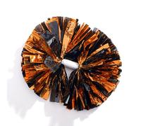 Anderson's Premium Orange & Black Metallic Foil Baton Pom Poms, 14" Cheer Shakers for Homecoming, Football, Parades, Weddings, Spirit Rallies, Fundraisers, Graduation, Holiday Events & More, Set of 2