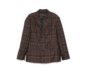 Andersson Bell Soe-check double-breasted blazer - Brown S-L