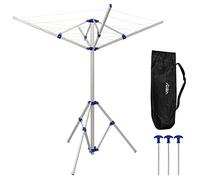 Andes 4 Arm Aluminium Rotary Camping Clothes Airer 16m Washing Line Drying Rack