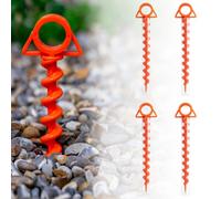 Andes Orange Heavy Duty Ground Anchor Camping Stake Threaded Tent & Gazebo Pegs (pack of 4)