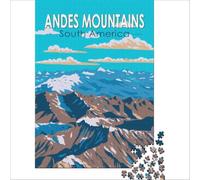 Andes Mountains Retro Poster jigsaw for adults 1000 pieces | perfect indoor activity for a rainy day when the weather keeps the whole family at home all afternoon38x52cm