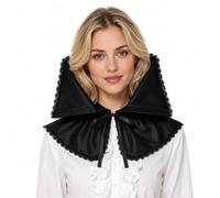 ANDHOM Black Gothic Detachable Collar, Lace Trim Victorian Capelet