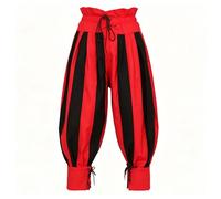 ANDHOM Men's Medieval Pirate Pants - Renaissance Gothic Navigator Trousers with Ankle Bands