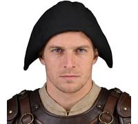 ANDHOM Robin Hood Hat, Bycocket Medieval Hat for Men, Brown, Halloween Cosplay, One Size (Black)