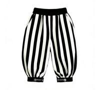 ANDHOM Womens Clown Harlequin Bloomers Knee-Length Pants Vertical Circus Costume Halloween Outfit