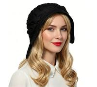 ANDHOM Women's Pioneer Bonnet, White, Colonial Puritan Hat Peasant Amish Prairie Medieval Hat, Costume Accessory