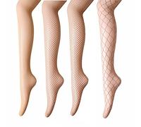 ANDIBEIQI Women Fishnet Tights - 4 Pairs High Waist Fishnets Pantyhose for Dancing Party Halloween