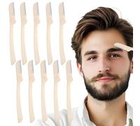 Andibro 10Pack Folding Eyebrow Razors,Dermaplane Razor for Men, Multi-Function Facial Shaver Practical Hair Remover Blade Foldable Peach Fuzz Removal Dermaplaner to Exfoliate & Refresh the Skin(White)